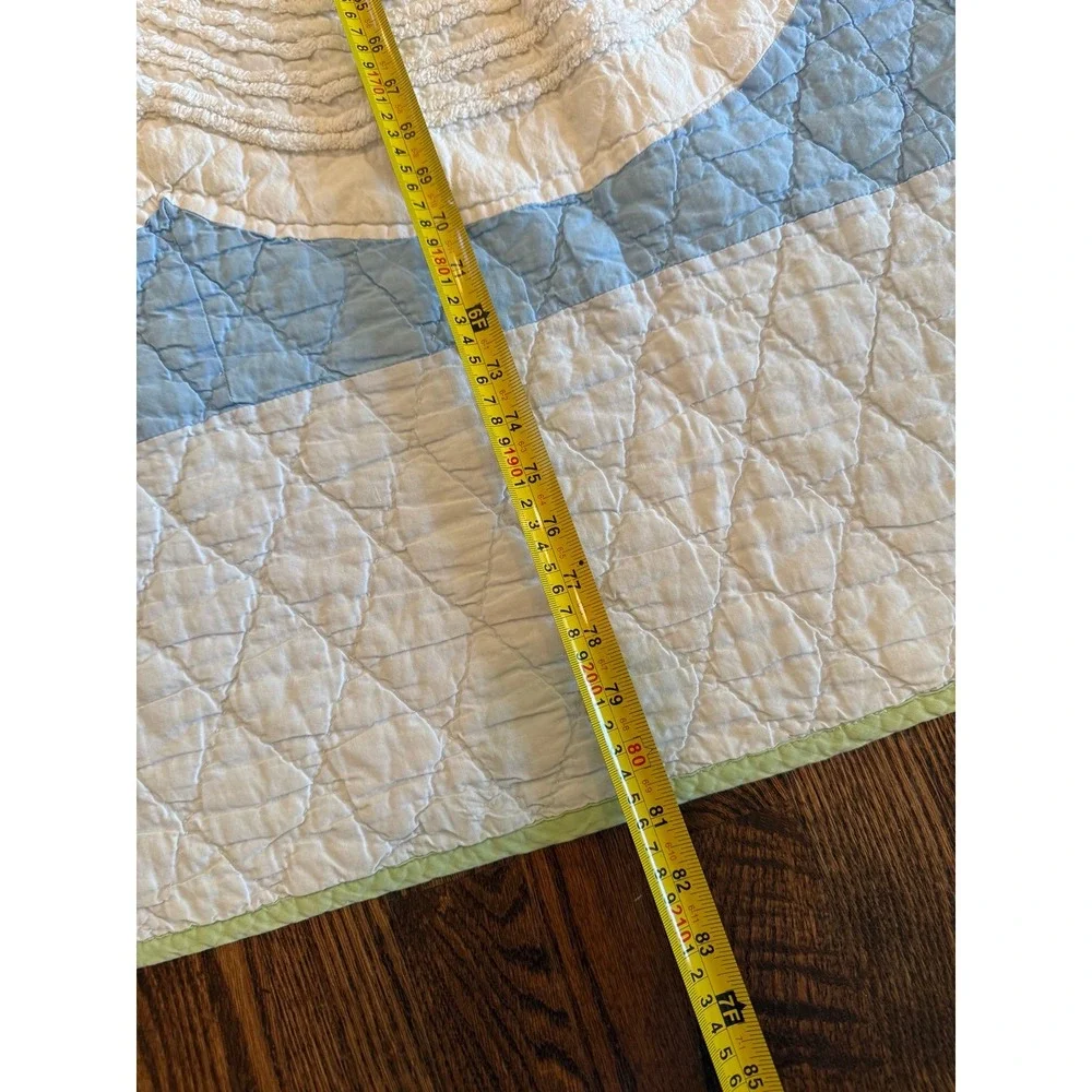 Twin Sized quilt, appliqué, and chenille with matching sham